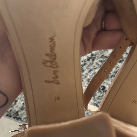 Sam Edelman Tan Strappy Block Heels Size 10 - Picture 6 of 6